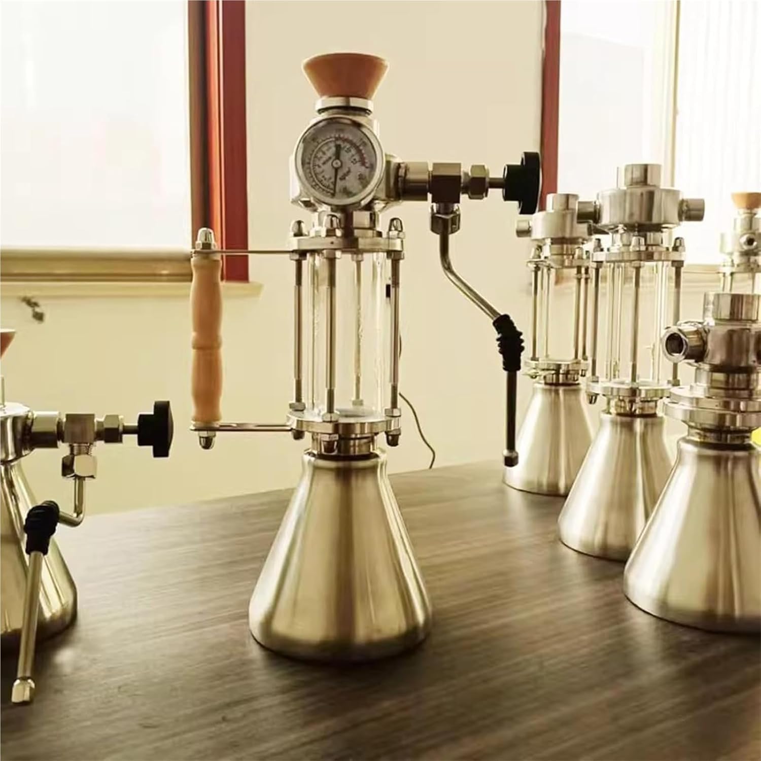 Montalatte e vaporizzatore per latte, cappuccino e cioccolata calda, capacità 350 ml, adatto per fiamme libere e riscaldamento a induzione, con manometro