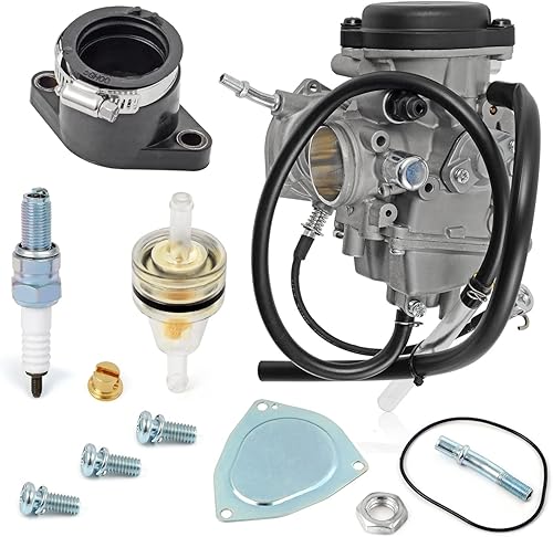 Miniatura 2 de MOTO1988 Carburador Carb & Arranque Colector de Admisión Para Yamaha Grizzly Kodiak Wolverine 400 450 2000-2014 Carb