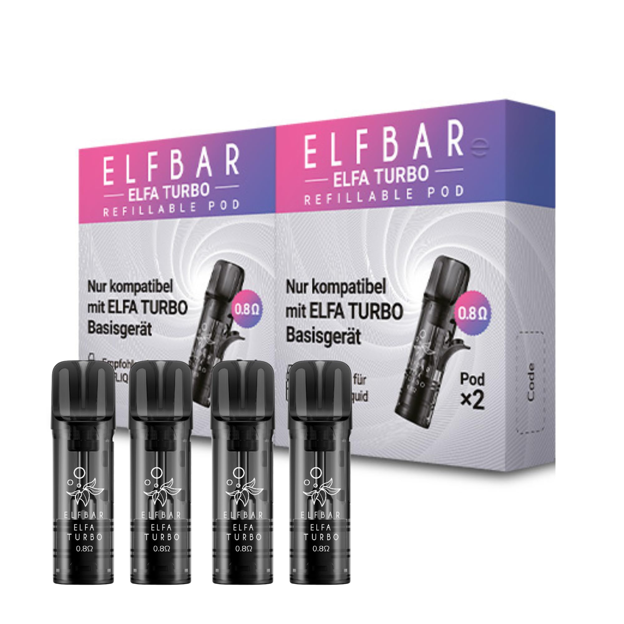 Elfbar Elfa Turbo Empty Pods , Refillable, 2 ml Tank with up to 10 Refills  per Pod, Mesh Coil with 0.8 Ohm: Amazon.de: Electronics & Photo