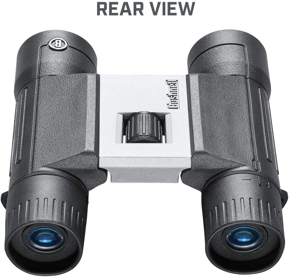 Rear view of Bushnell PowerView 2 Binoculars showing eyepieces and diopter