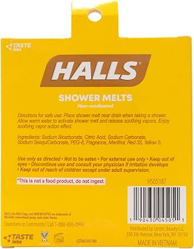 Halls Soothing Shower Melts 5 Pack - Honey Lemon Scented Aromatherapy Shower Steamers with Essential Oils