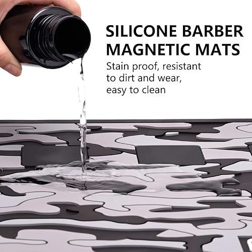 Miniatura 5 de Tapete organizador de herramientas de peluquero, tapete magnético para peluquero, tapete para recortar, almohadilla de estación de tira magnética
