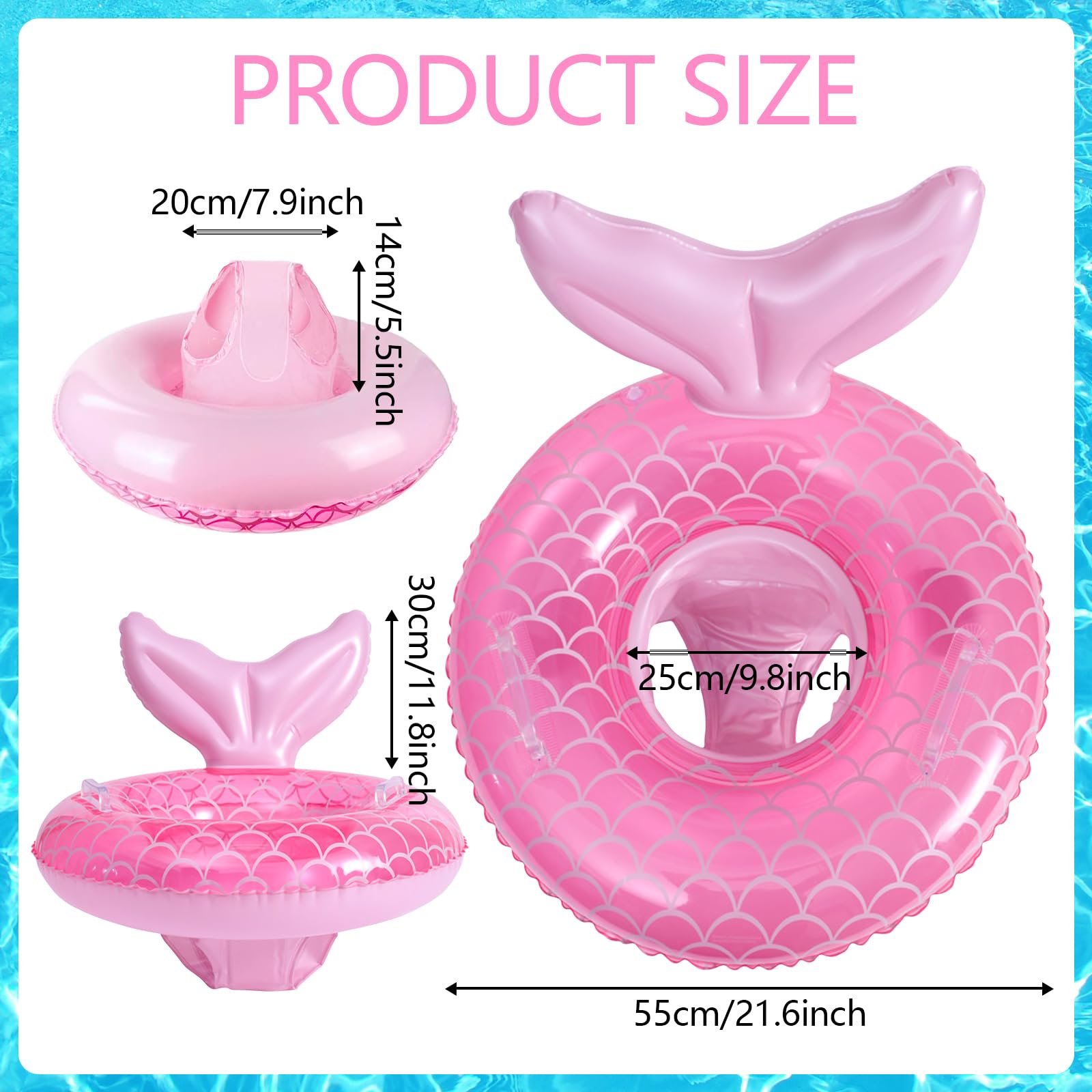 Anello da nuoto per bambini, con unicorno, galleggiante, galleggiante gonfiabile, giocattolo per piscina, materiale PVC, adatto per bambini e bambine da 3 mesi a 36 mesi