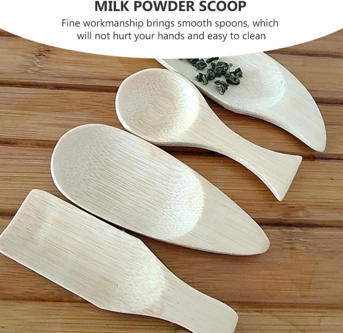 Bamboo Tea Spoons 12 Piece Set for Milk Powder and Jam