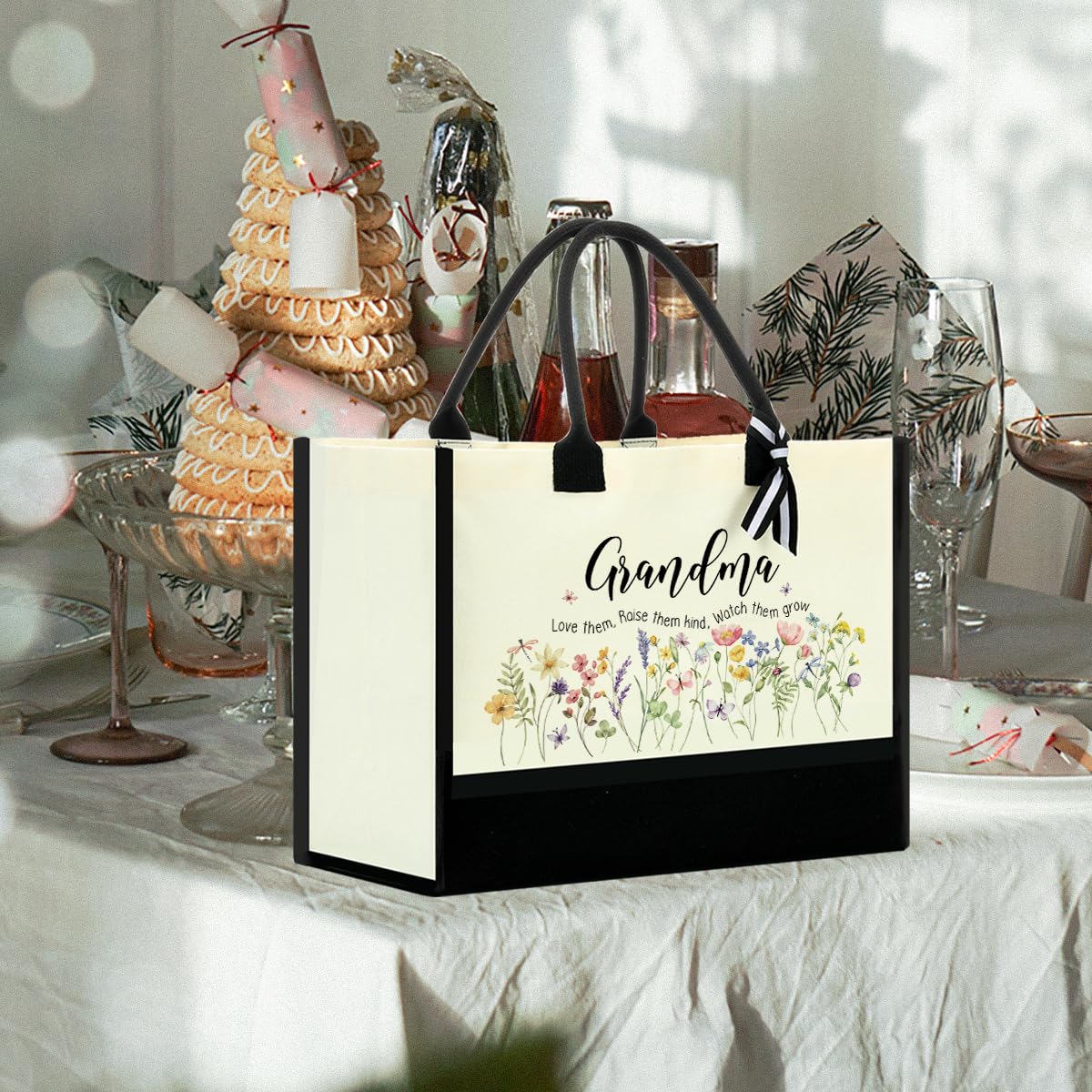 Regalos para abuela, abuela, regalos de Navidad, bolsas de lona para mujer