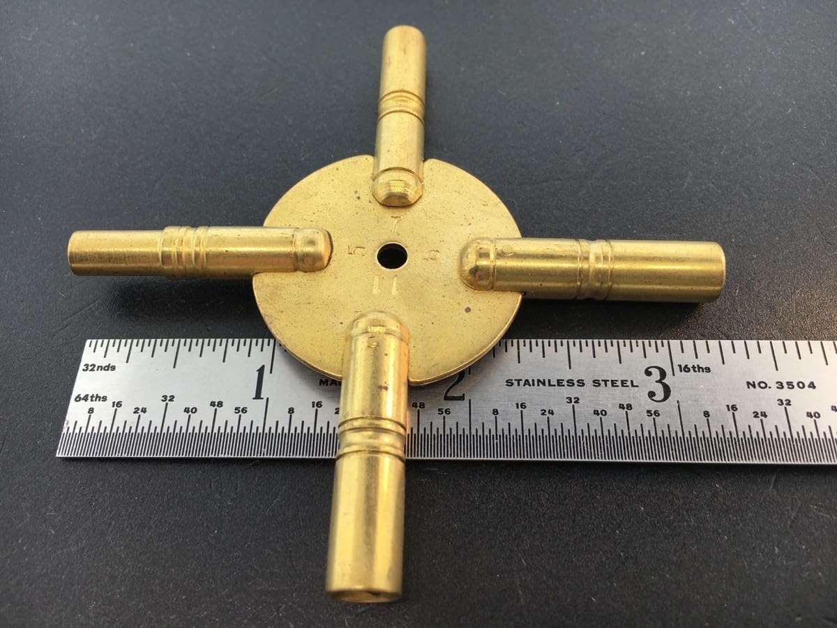 Replacement Part for Universal Brass Clock Winding Keys 4 Prong Odd Sizes DIY Clock Assembly Kit – Build Repair with Durable Parts and Precision Tools