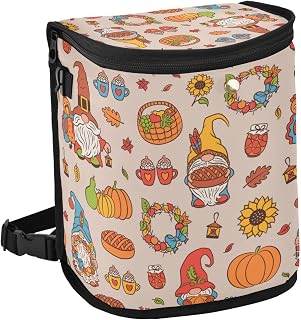 JUNZAN Höst Thanksgiving mönster tomtar kalkon liten bil papperskorg läckagesäker påse soppåse med lock förvaring organisatör för bil lastbil interiör deco tillbehör