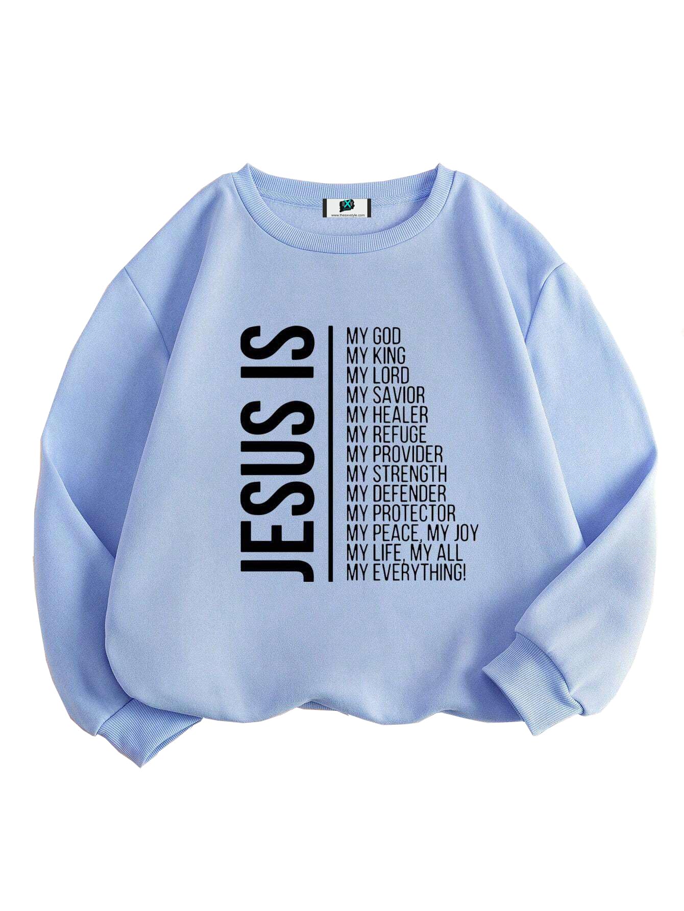 SXV 'Jesus’ Printed Cool Aesthetic Drop Shoulder Oversized Baggy Sweatshirt-image-31