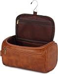 OXYEFEI Sac de toilette Hommes, Dons pour hommes, Sac de voyage de toilette pour hommes PU Sacs en cuir Cosmétiques Organisateur Accessoires de rangement (M)