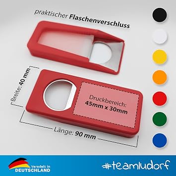 Pack of 25 Personalised Red Engraved Bottle Openers - Personalised and Customisable in Multiple Colours with Your Own Image and Text Gift Idea