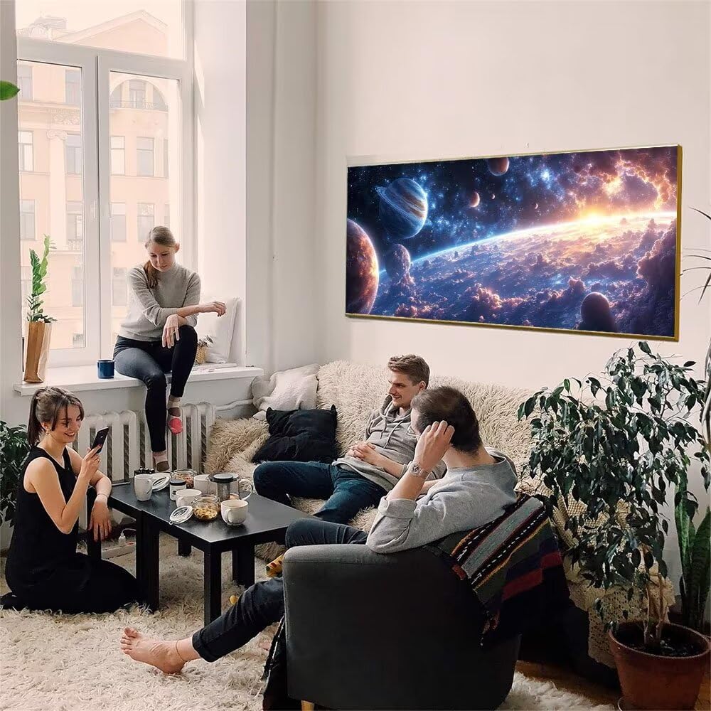 Malen Nach Zahlen Erwachsene xxl, Paint by Numbers Malen Nach Zahlen Universum Galaxie, DIY Geschenk Art mit Pinseln und Acrylfarben Handgemalt Ölgemälde für Home Décor, Ohne Rahmen 80x160cm W-448