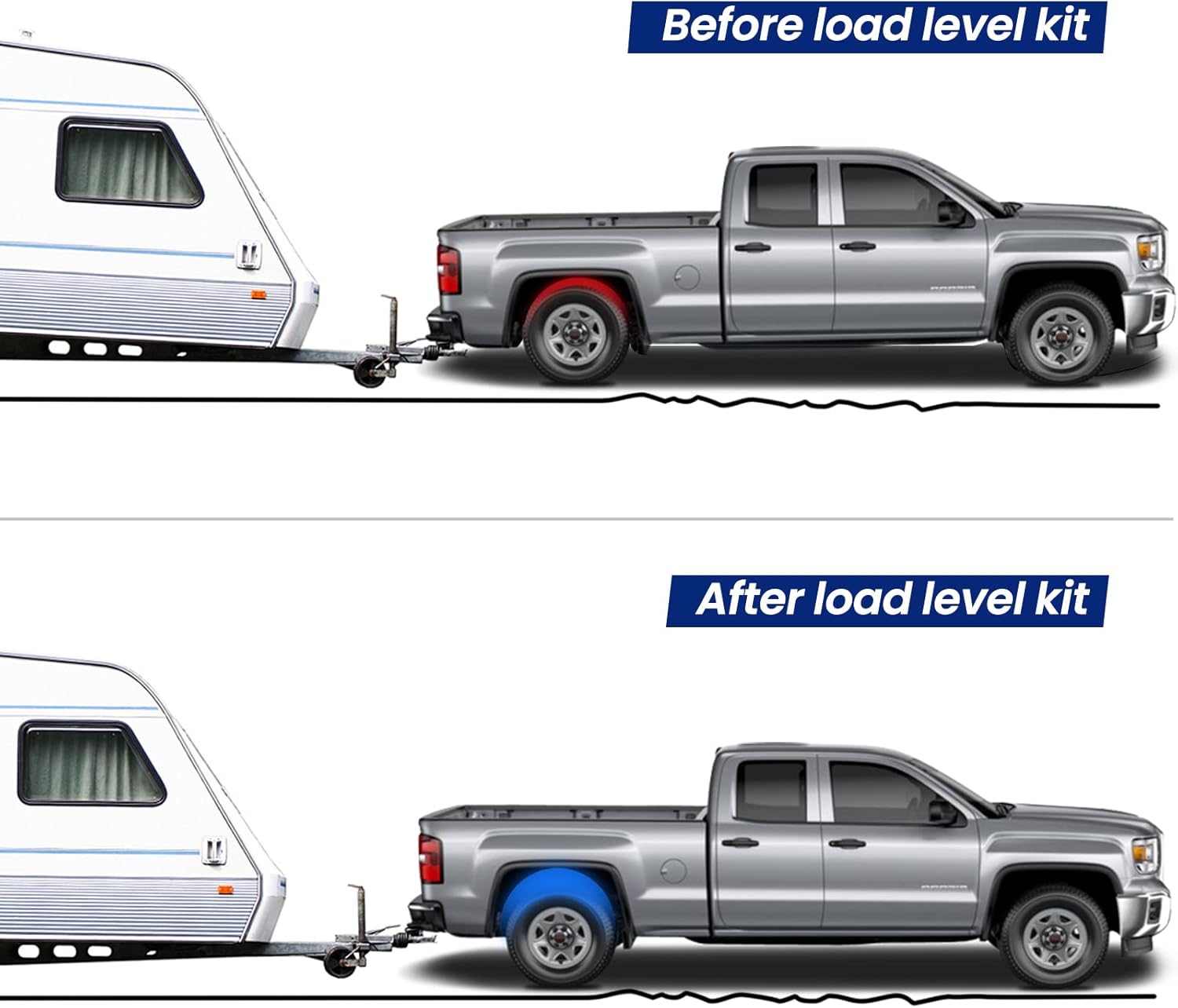 Air Spring Bags Suspension Kit Compatible with Chevy, Ford, Ram and GMC Pickup Car, Rear Air Helper Springs, Up to 5,000 lbs of Load Leveling Capacity