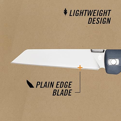 Vista 7 de Gerber Gear Pledge Pocket Knife with Pocket Clip - 3.7" Full Panel Plain Edge Blade Folding Knife - EDC Gear and Equipment Azul (Urban)