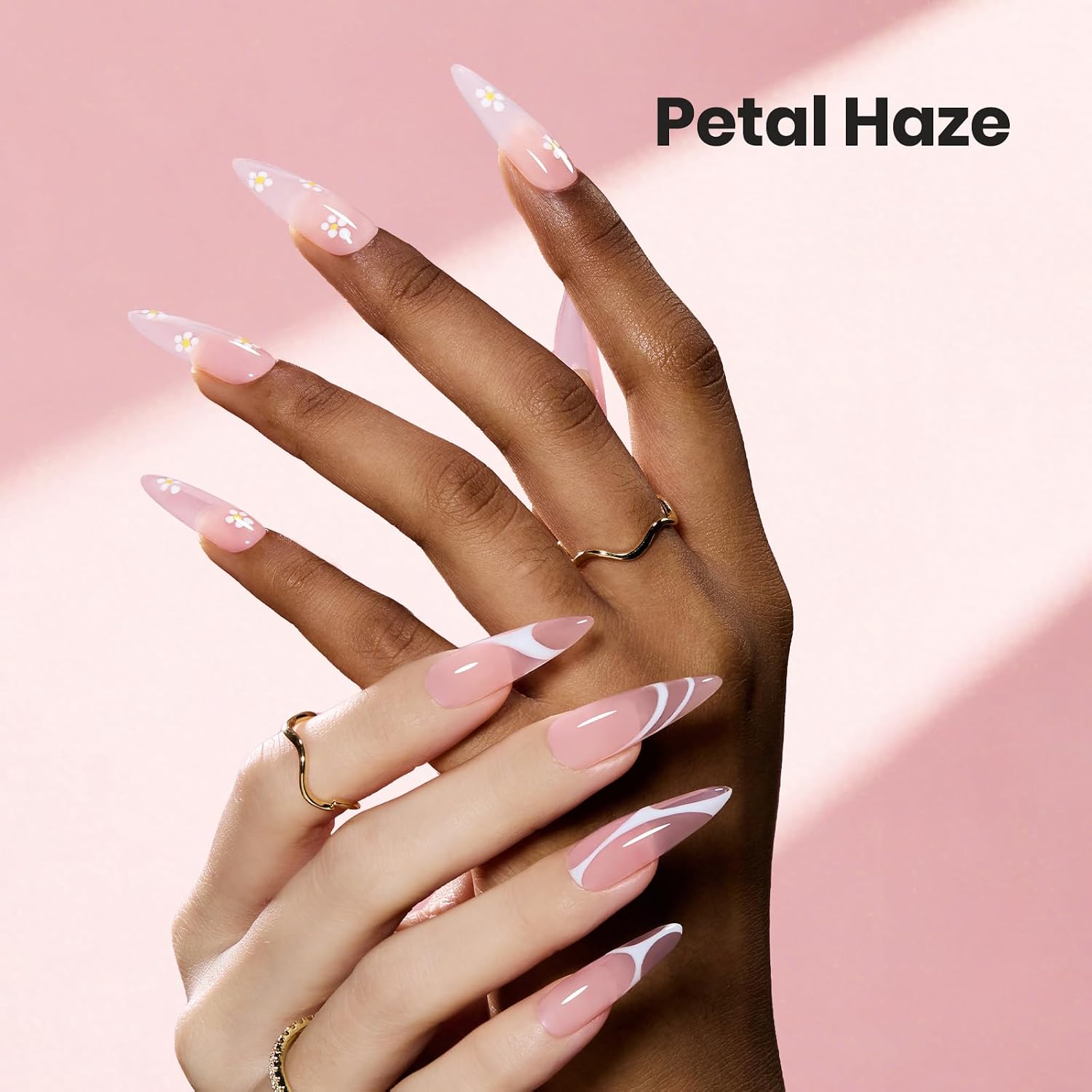 Beetles Builder Gel Nail Kit-Petal Haze 2 Colors Clear Pink Building Gel with Base Top Coat,288pcs Half Medium Oval Nail Tips,for Extension Strengthener Thickening Instant Apex,Beginner Friendly DIY