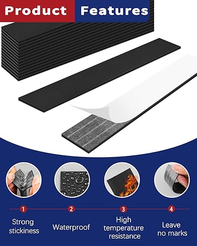 Miniatura 3 de Tiras magnéticas, paquete de 15 cintas magnéticas flexibles con tiras magnéticas adhesivas (cada una de 6 x 1 pulgada, 0.08 pulgadas de grosor)