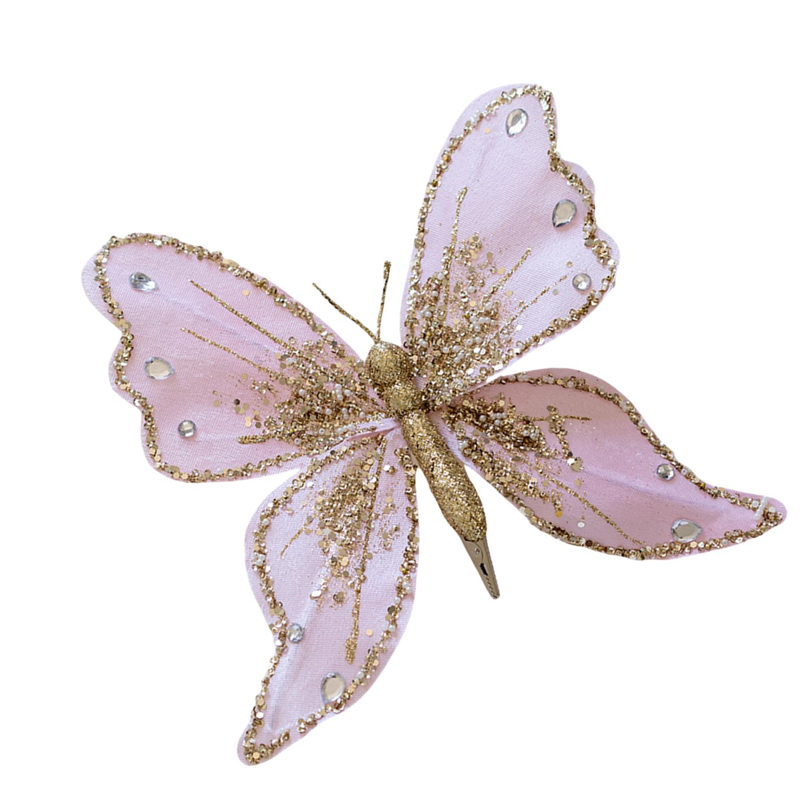 carotoe With Clip for Festives Home and Wedding Arrangements Decorative Simulated Butterfly Adorment Party Supplies Christmas Butterfly Ornament