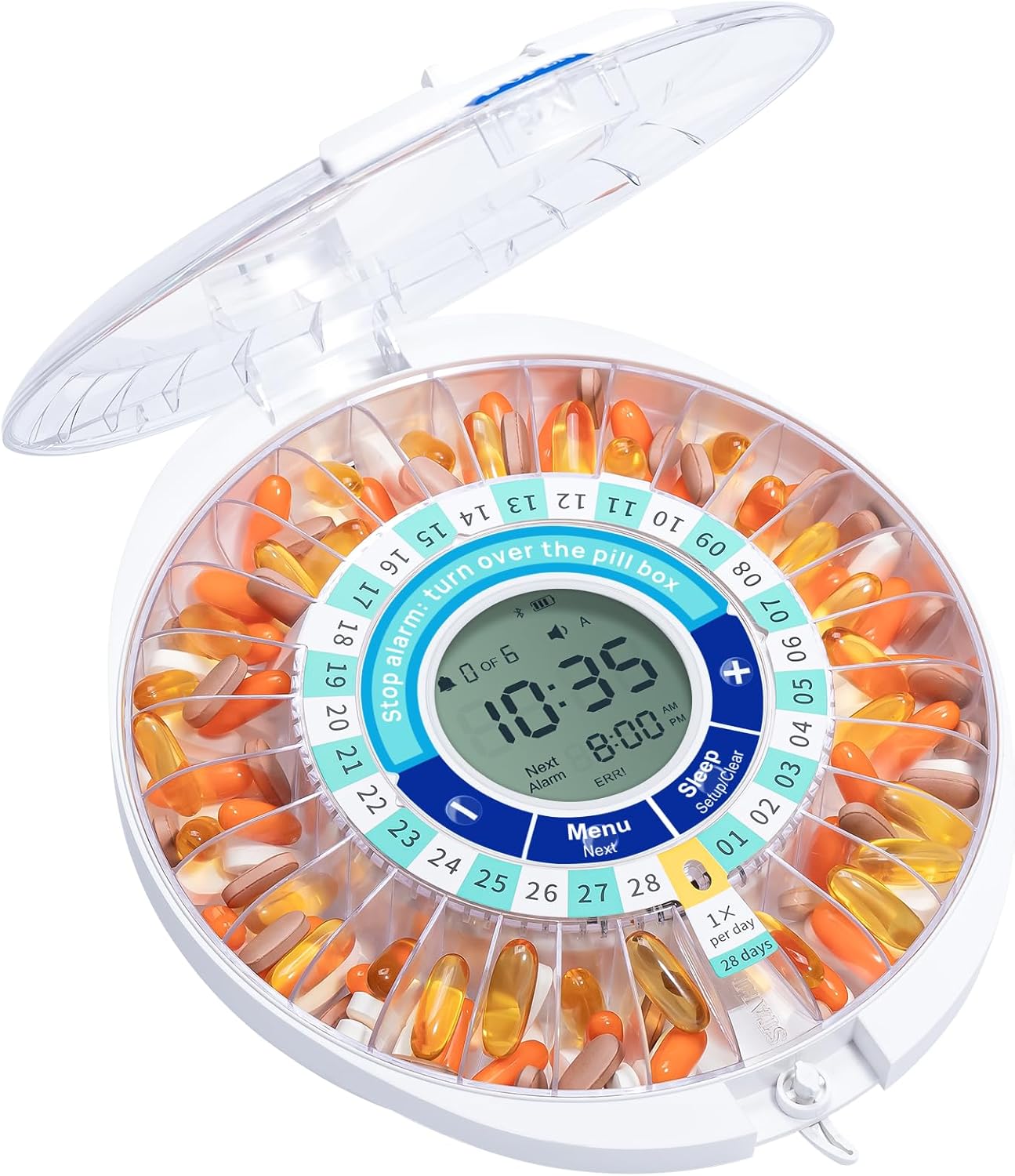 Automatic Pill Dispenser for Elderly with Alarm, 28 Day