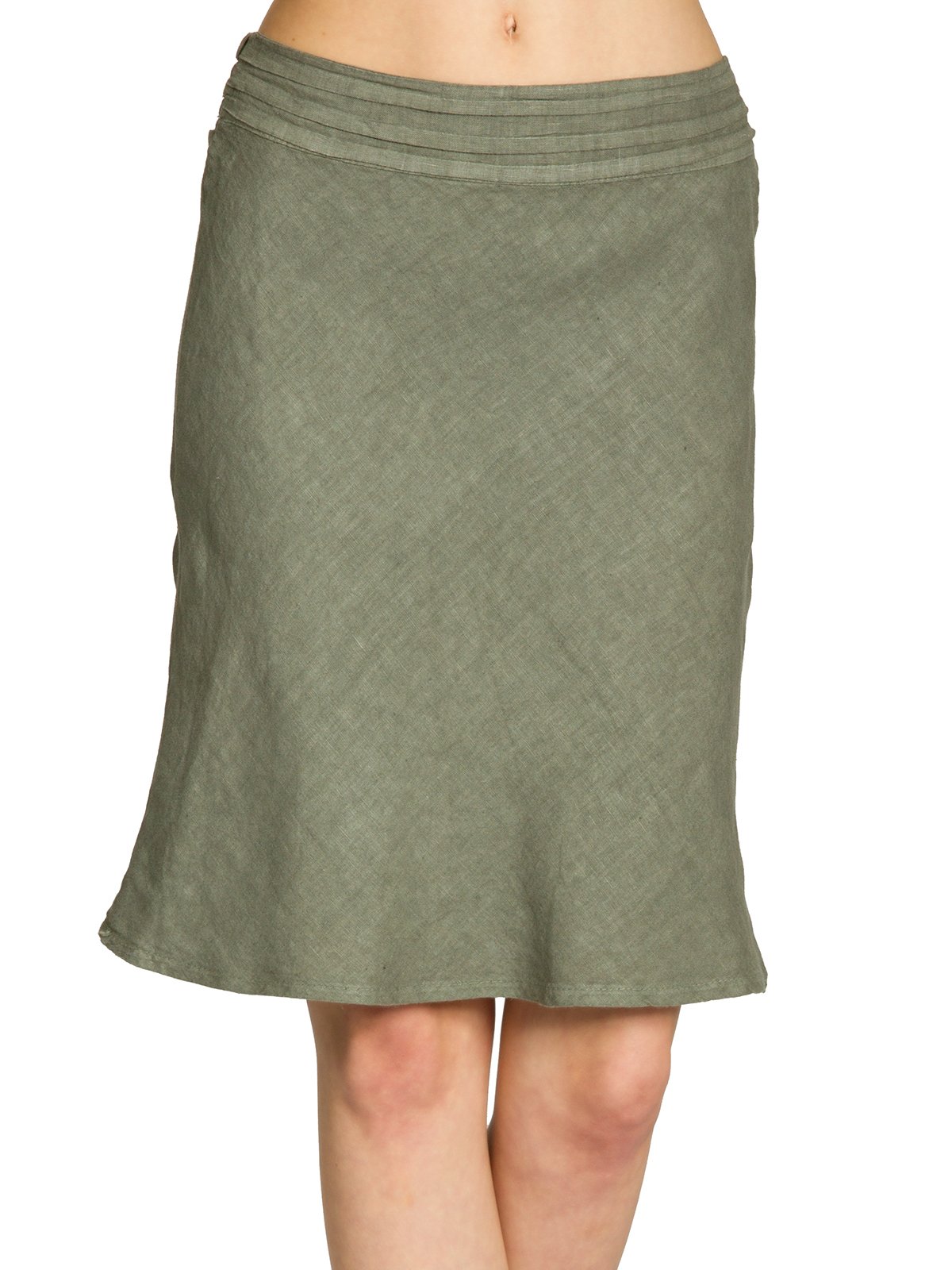 Caspar RO021 eleganter Damen Leinenrock