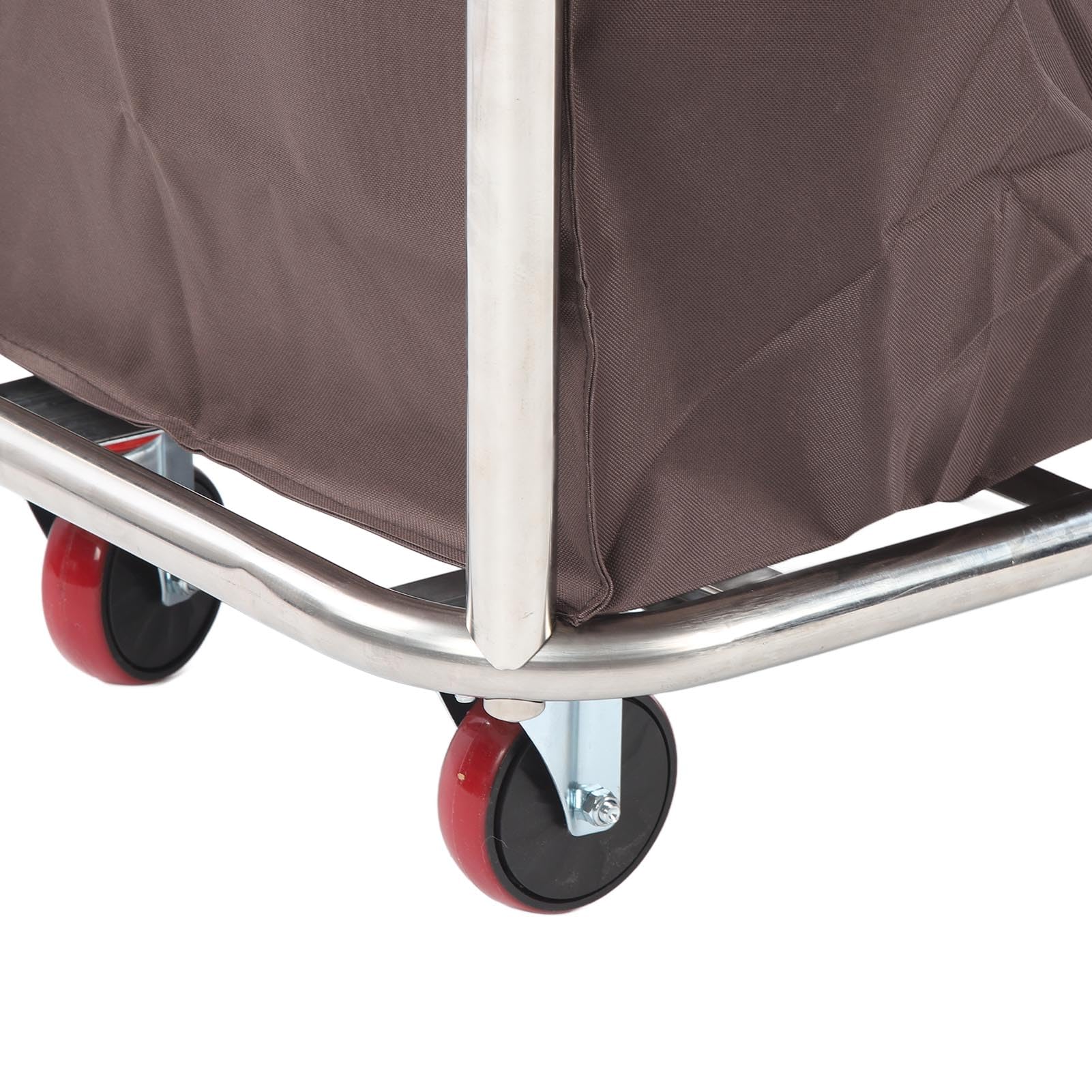 Carrello per Biancheria con 4 Ruote, Acciaio Inossidabile, 2 Sacchi di Stoffa, 350 Litri, Smistamento Secco e Umido, Uso Domestico e Commerciale