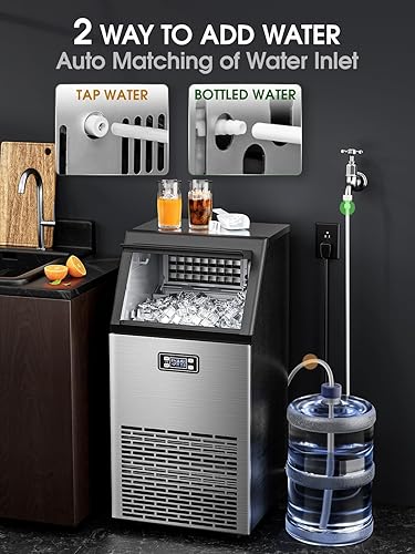 Miniatura 3 de Joy Pebble Máquina de hielo comercial V2.0, 100 libras24 horas, máquina de hielo autolimpiante, máquinas de hielo debajo del mostrador con