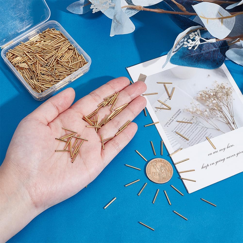 UNICRAFTALE 600pcs 15mm Golden Brass Tube Spacer Beads for Bracelet Necklace Jewelry Making - Image 2