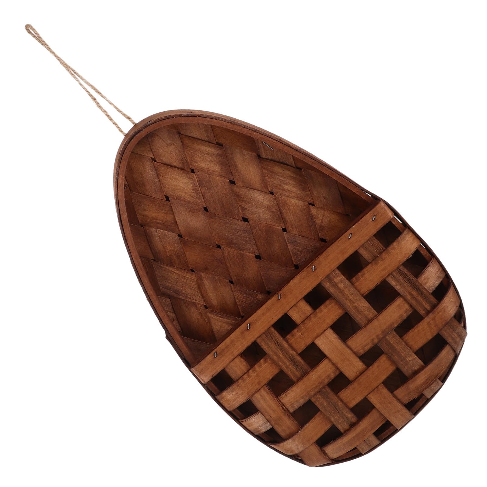 Cesta colgante de madera rústica para decorar la sala de estar con plantas y objetos