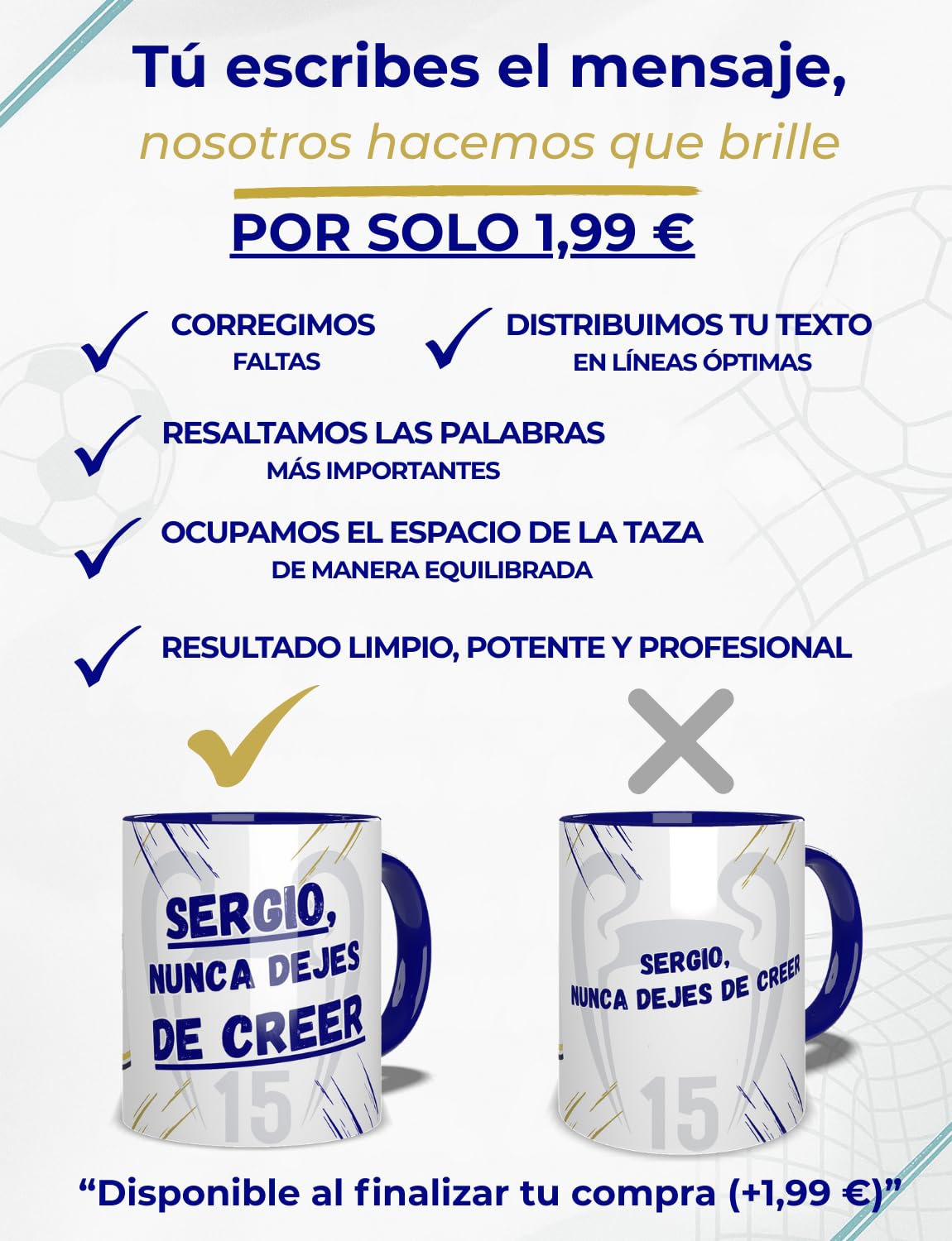 Taza Madrid Personalizada Fútbol Nombre Número Y Dedicatoria , Regalo Para Profesores Dia Del Padre Original Amigo Invisible Cumpleaños Para Aficionados De Equipos Apta Microondas Té Café Desayuno