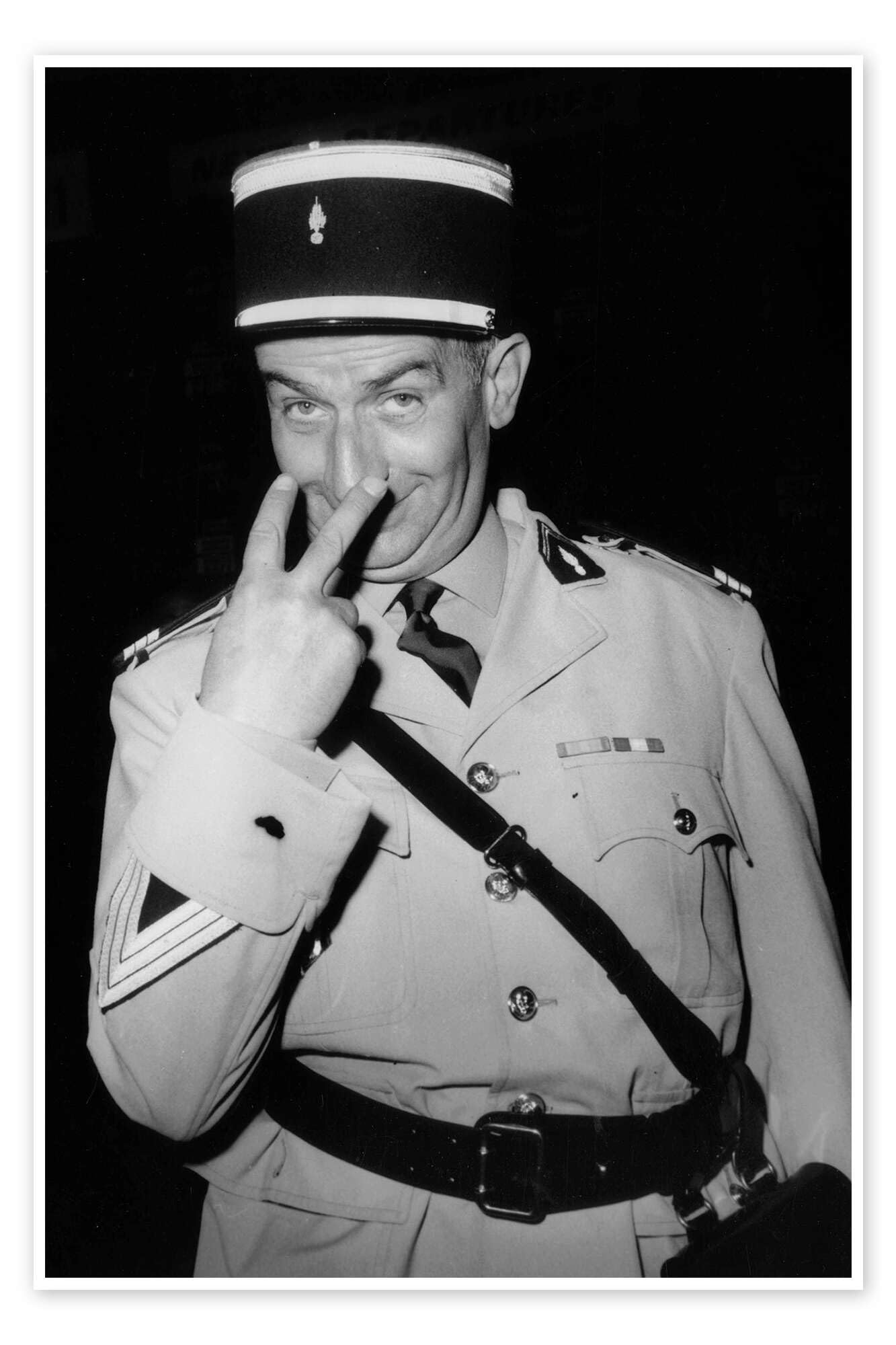 Posterlounge Louis de Funes, 1971 Poster | 80 x 120 cm Nero e Bianco Quadri Decorazione per pareti