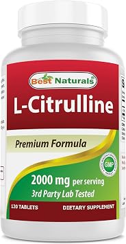 Best Naturals L-Citrulline 2000mg/Serving - Non-GMO - Gluten Free - 120 Tablets 120 Count Pack of 1
