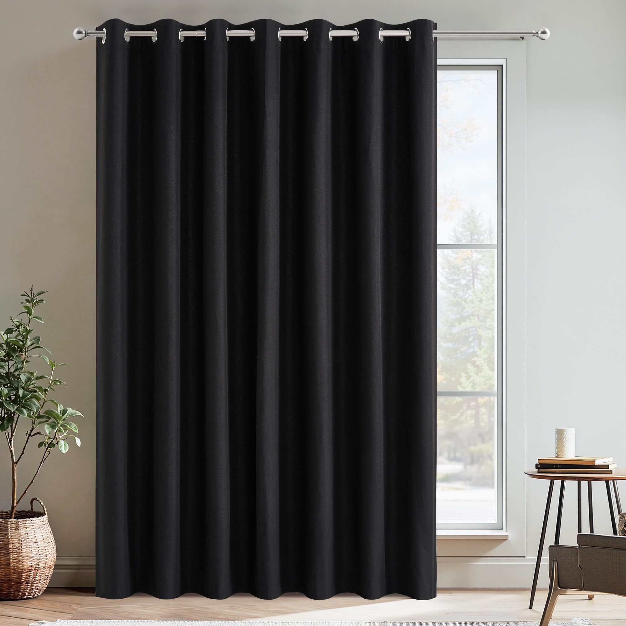 NICETOWN 100% Black Out Curtain for Patio Sliding Door, W100 x L84 in