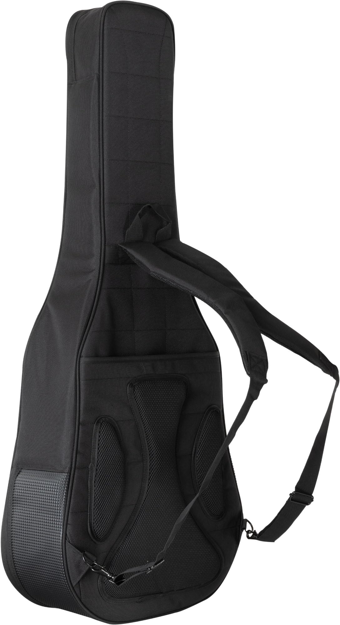 Shaman WGBT-4122BK Westerngitarre Tasche - Dick gepolsterter Gigbag für Akustikgitarren - Verstellbare Halsstütze - Gepolsterte Außentasche mit extra Tablet-Fach - Mit Rucksackgarnitur - Schwarz