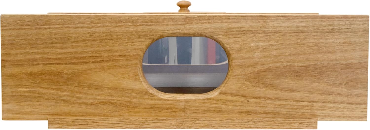 Panoramic in-House Window Bird Feeder with One-Way Mirrored Panel | Easy Fill & Clean from Inside | Plantation Grown Mahogany | Fits 26–36” Windows | Watch Birds Up Close Without Disturbing