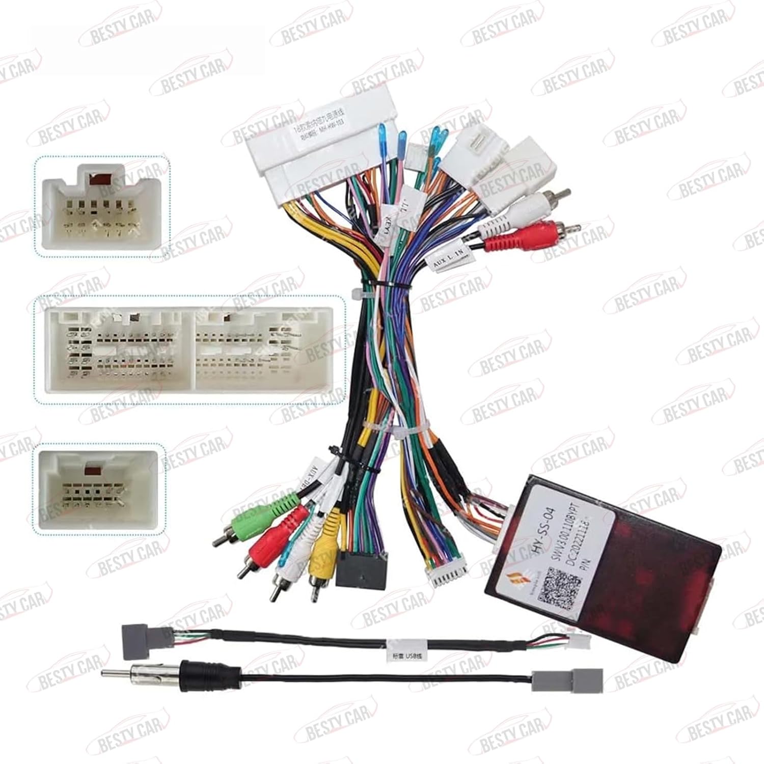 16pin Car Radio Stereo Power Retrofit Wiring Harness fits for Hyundai Sonata 9 Elantra Tucson KIA KX5 KX7 Sportage with XP Can Bus Decoder Support OEM Rearview Camera SPDIF Amplifier 360 Cemera