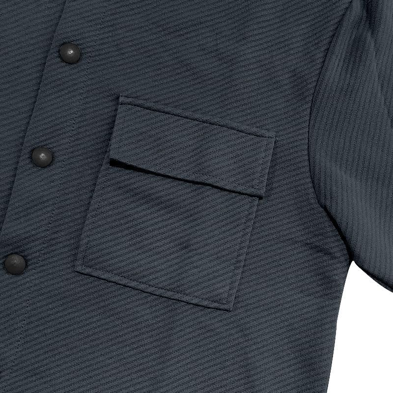 Men's Slim Fit Jacket Spring Autumn Solid Twill Button Front Casual Top with Pockets for Holidays Daily Wear - Image 4