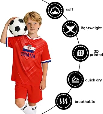 Custom 2026 Soccer Jersey Set for Kids Boys Girls Personalized Name Number Soccer Uniforms Shirts Shorts Fans Gifts