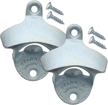 Starr X Wall Mount Zinc Bottle Opener - 2-Pack