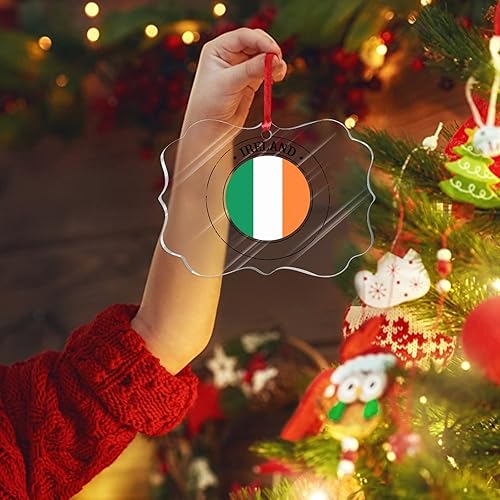 Vista 46 de Bandera nacional de Kuwait, decoración de árbol de Navidad de acrílico, adorno de recuerdo de la ciudad, adorno colgante para árbol de Navidad