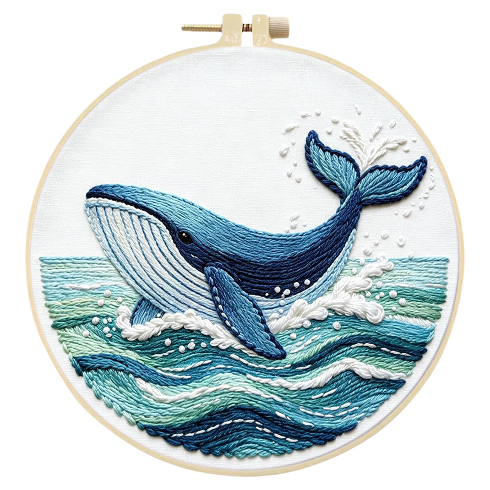 Animal DIY Embroidery Kit for Beginners Adults Craft Lovers Gift with 29x29cm Embroidery Hoop and Complete Tools