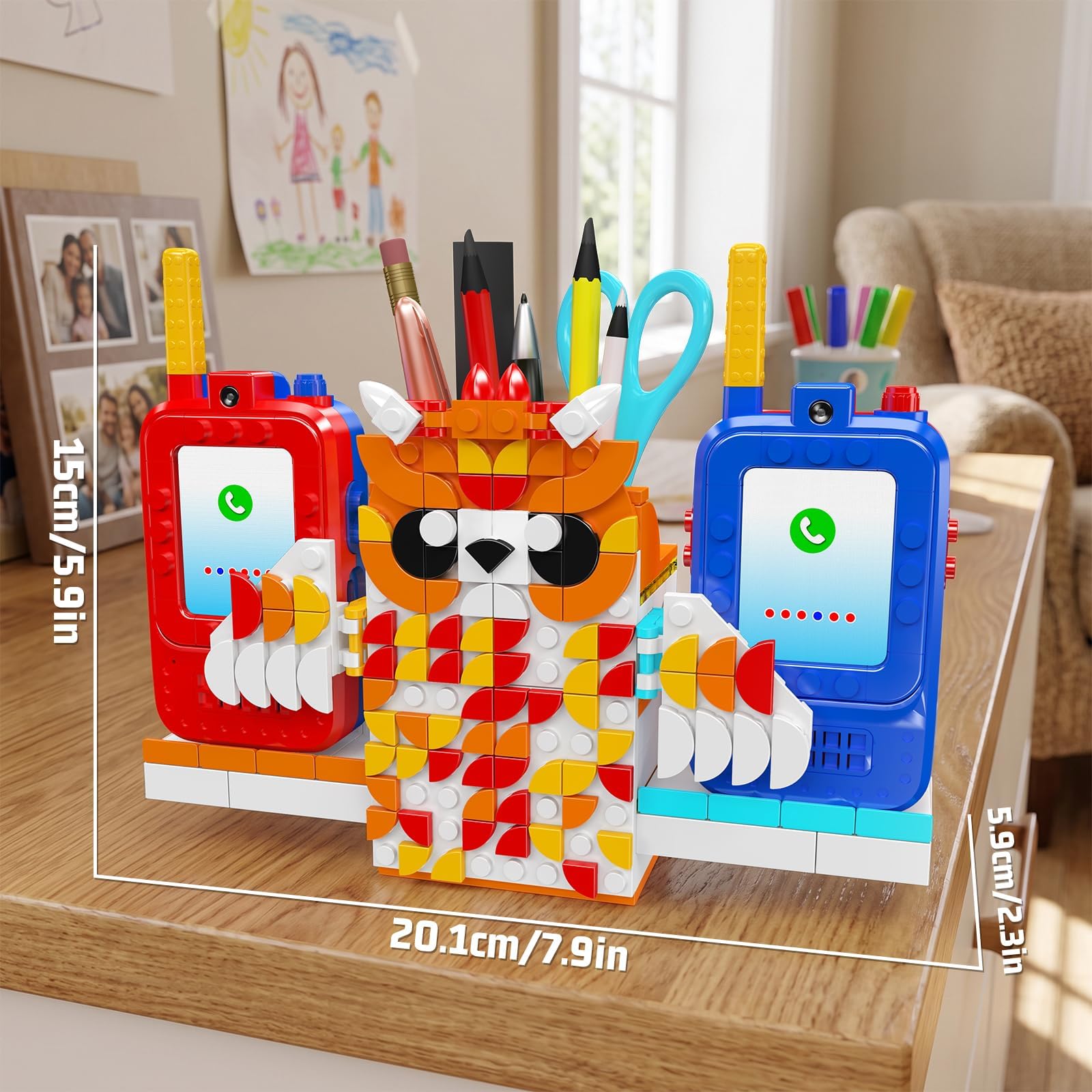 Mould King 10220 - Set di 321 portapenne a forma di gufo, modello organizer da scrivania con gufo, decorazione creativa in stile citofono, modello in mattoni fai da te per decorare la casa e l'ufficio