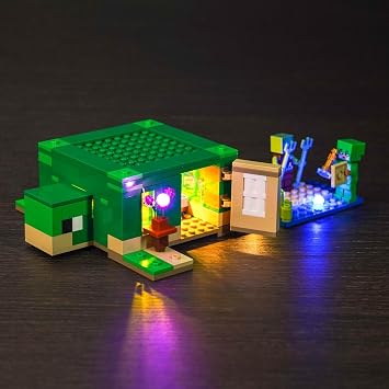 VONADO LED Light Kit Compatible with LEGO Minecraft The Turtle Beach House 21254 Lights Only, No Models Creative Lighting Set Accessories Compatible with LEGO 21254 Building Set