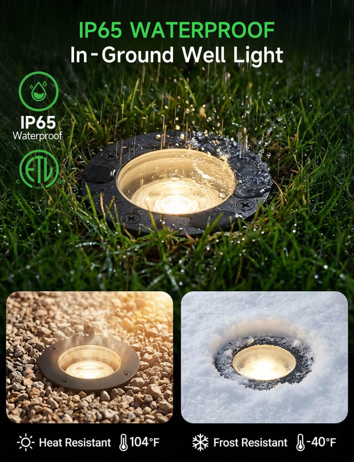 Smart 12V Low Voltage Landscape Lighting for Pathway, Outdoor RGBCW In-Ground Well Lights, App & Remote Control, Replaceable Bulb, IP65 Waterproof, Transformer and Wire Not Included, 4 Pack