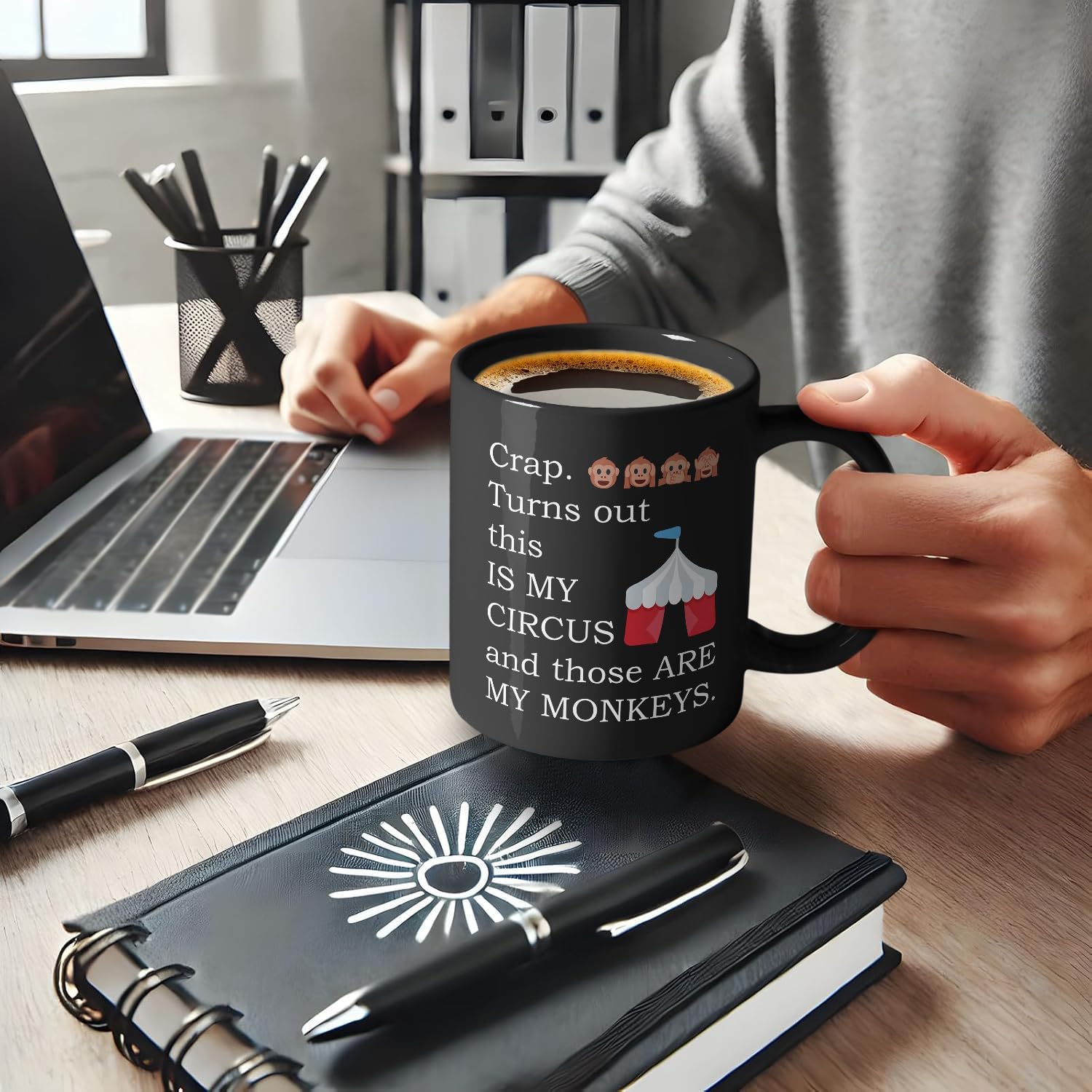 Crap Turns Out This Is My Circus And These Are My Monkeys, Funny Workplace Humor Parenting Mug Tea Cup, Birthday Gifts for Mother Boss Coworker, Mothers Day Parenting Gifts - Image 5