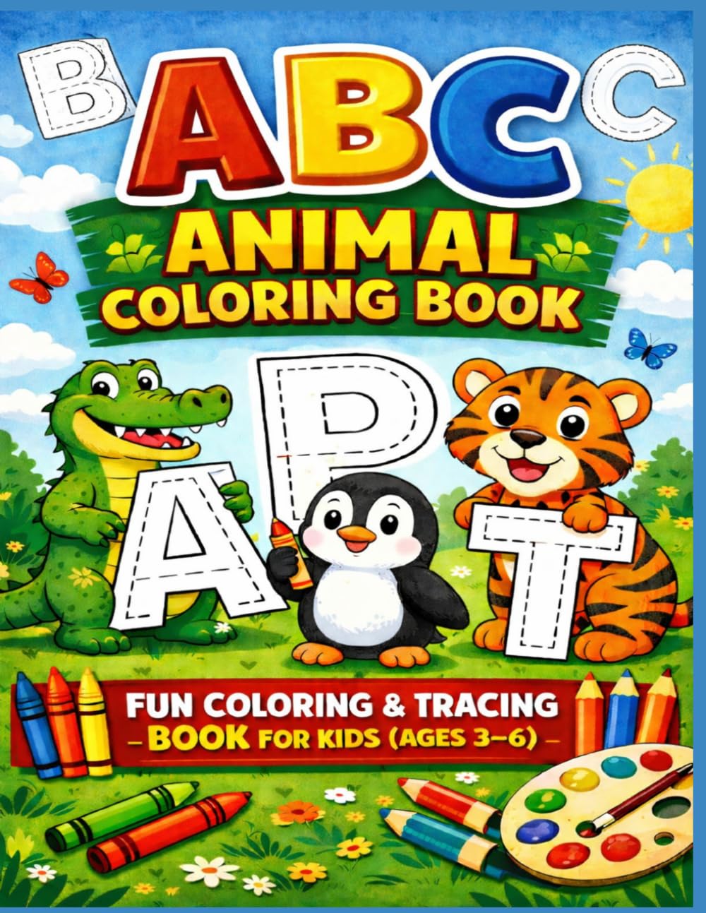 ABC Animal Coloring Book: Fun Coloring & Tracing Book for Kids (Ages 3–6)