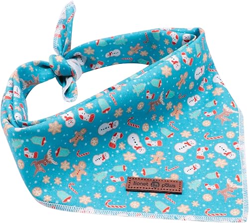 Miniatura 3 de Lionet Paws Pañuelo de Navidad para perro, pañuelo de tela para perros pequeños, medianos y grandes, bufanda de algodón triangular para perro para