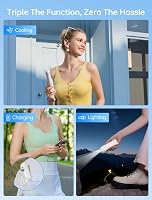JISULIFE 3 az 1-ben Kézi Ventilátor Powerbank és Zseblámpa Funkcióval - Tölthető USB, 12-19 Órás Üzemidő, Hordozható, Fehér 2