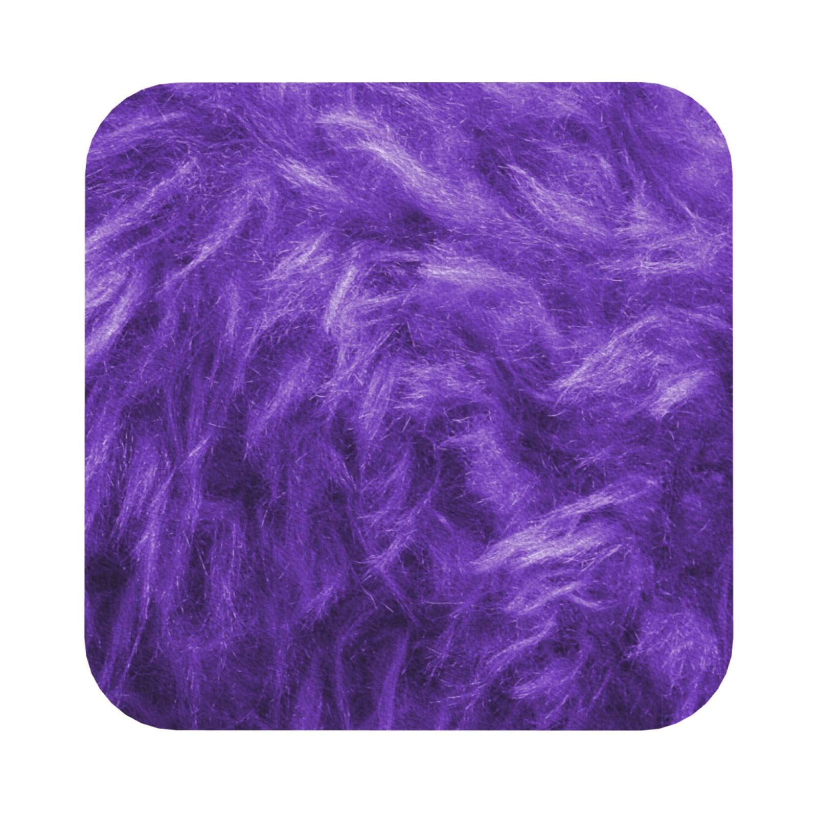purple PU Leather Coasters Set of 6 Square Drink Coasters