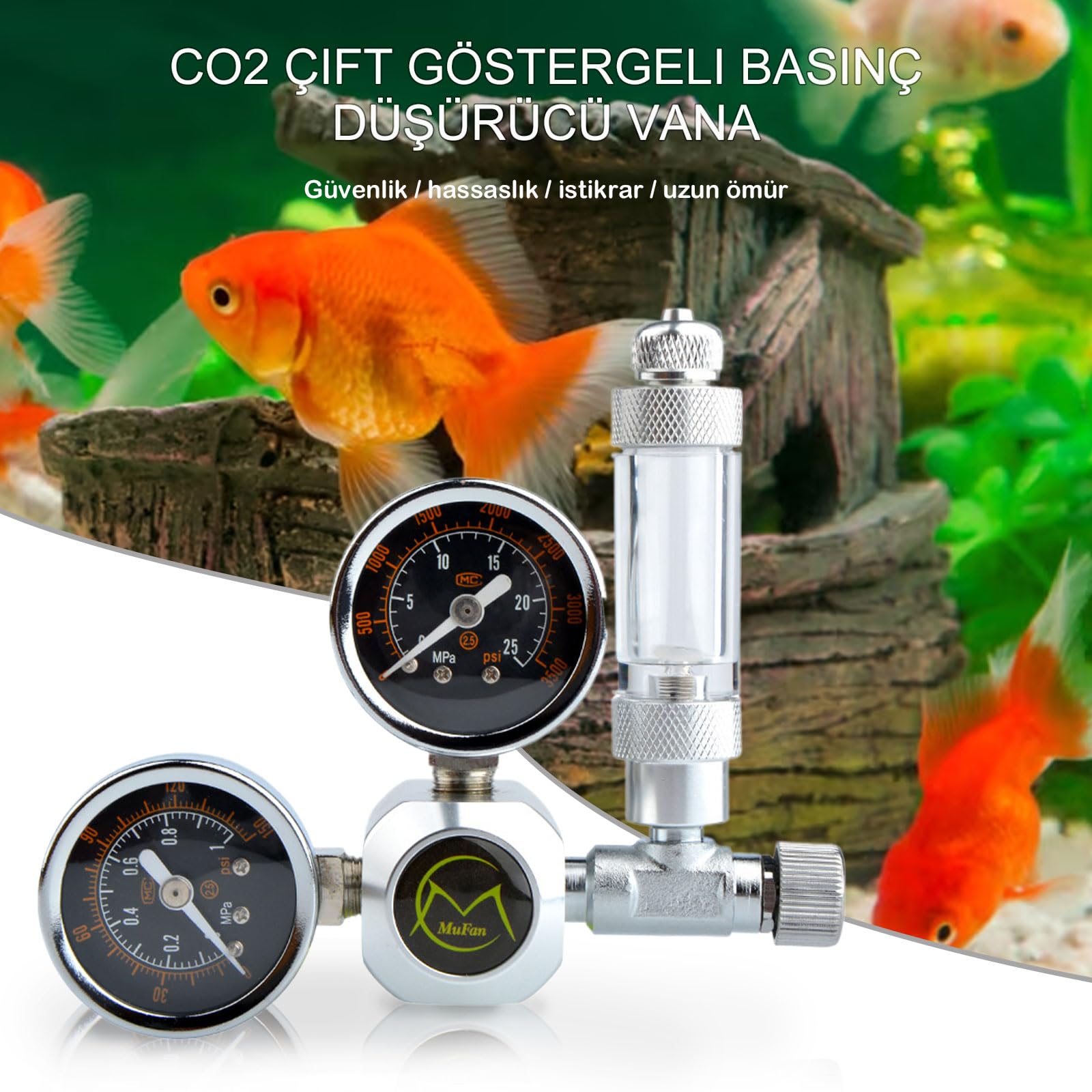 Regulador de Co2 seguro y estable para acuario, válvula solenoide ABS fiable para el crecimiento de plantas, regulador de Co2, Reactor generador de Co2