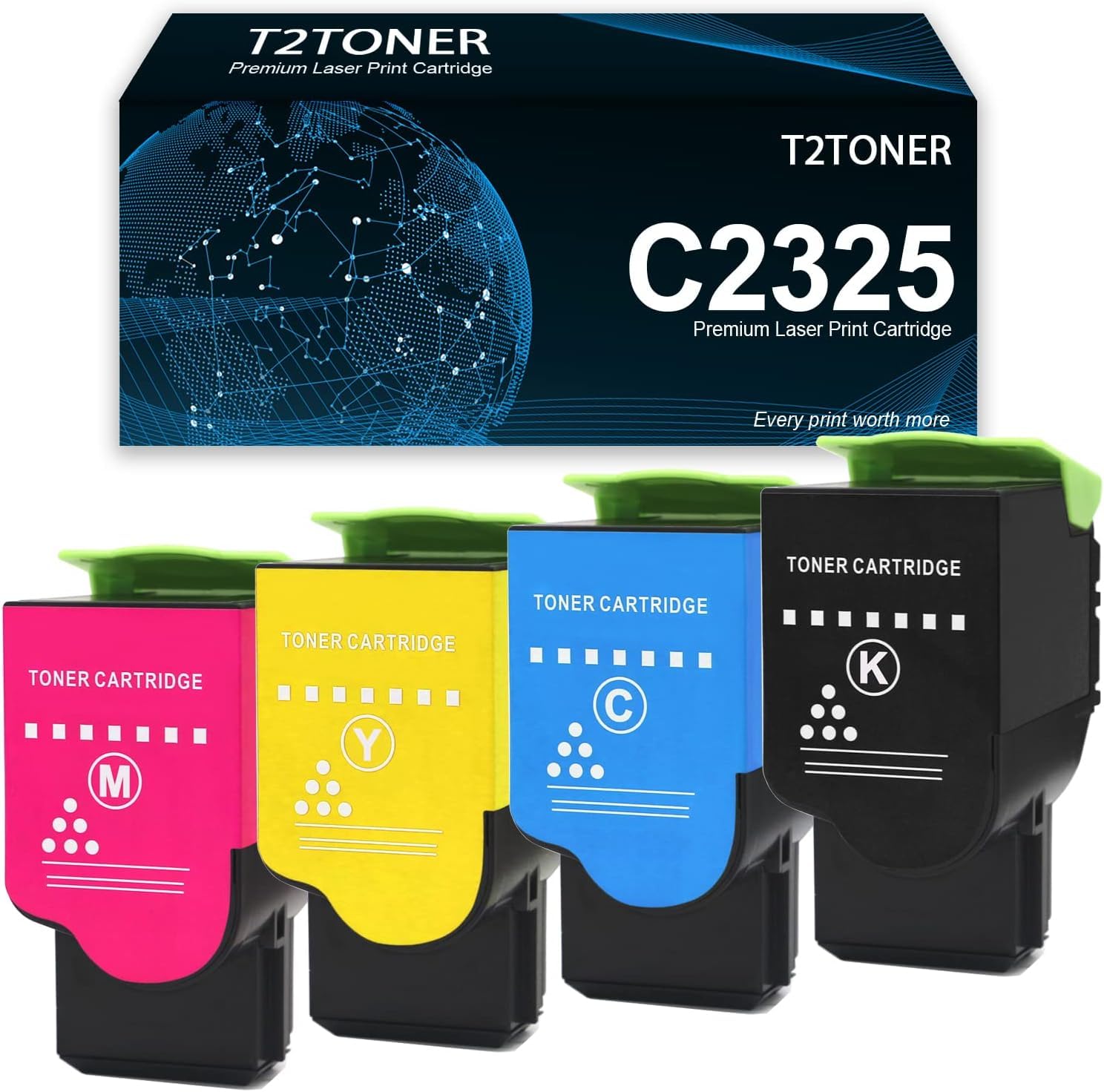 C2325 C2310 Toner Cartridge C2310K0 C2310C0 C2310M0 C2310Y0 (4 Pk ) | Replacement for C2325 C2535 C2425 MC2425 MC2325 MC2535 MC2640 Printer.