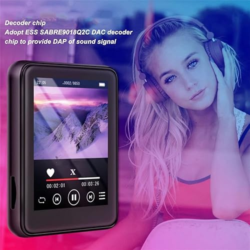 Miniatura 2 de Reproductor de MP3 con Bluetooth, 4GB 2.4 pulgadas HD Full MP3 MP4 Reproductor de música portátil con radio FM, libros electrónicos, grabadora de