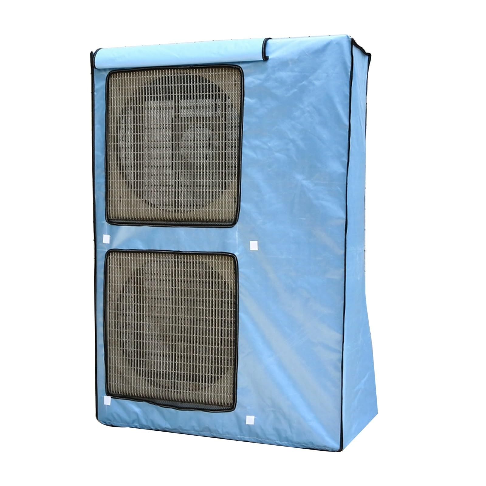 Funda para aire acondicionado central para exteriores, tela 600D, diseño vertical, tela de malla de rejilla, tapa abatible, protección impermeable (azul, 96 x 40 x 125 cm)